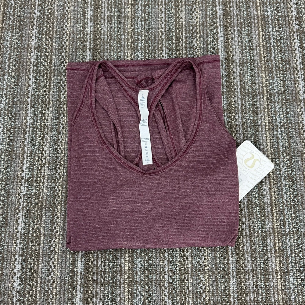 Lululemon| Sweat It Out Racer - Yoga Running Sports Tank Top Heathered Bordeaux